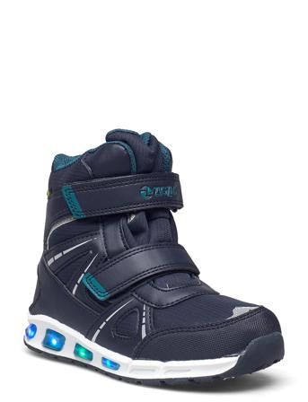 Taier Kids Wp Boot W/Lights Höga Sneakers Blå ZigZag
