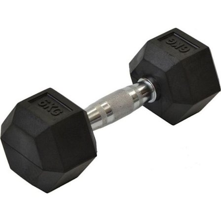 Stång - hantel - vikt Eb fit Hanteln i gummi 1 x 6 kg
