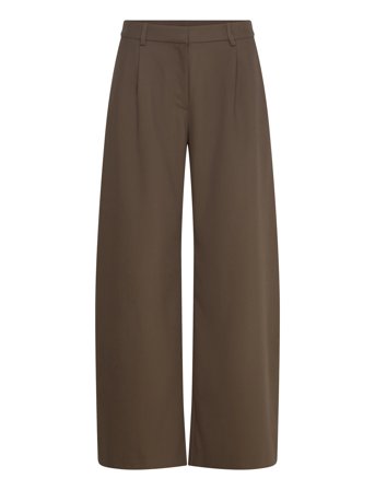 Low Waist Wide Suiting Trousers Khaki Weekday