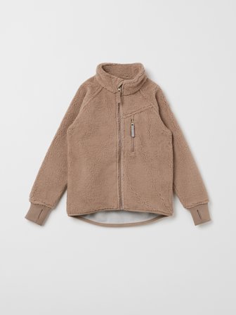 Polarn O. Pyret - windproof pile fleece jacket - 128 - Childrenswear - brown