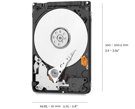 WD Blue 2TB HDD 2.5" SATA 6Gb/s, 5400rpm, 128MB