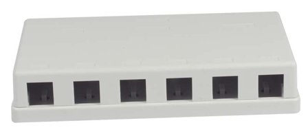 SYNERGY Keystone,Modulträger, Patchpanel für 6xTP-Modul, Aufputz, weiss(PVC), Synergy 21,