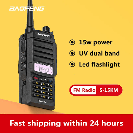 Walkie Talkie 15W 8000mAh Baofeng UV 9R Plus Ham Radio IP67 Vandtæt UHF VHF 10 20KM To-vejs Radio 230823