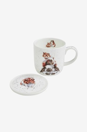 Royal Worcester - Set Wrendale Designs Piggy In The Middle - Monivärinen - Kupit & mukit - - Homeroom