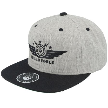 Bearded Man - Harmaa snapback Lippis - Beard Force Grey/Black Snapback @ Hatstore