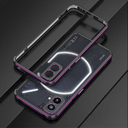 Eritt in ohut case tyhj lle puhelimelle 1, metallirunko ja linssisuoja Black purple