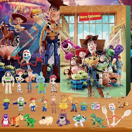 24 stk. Toy Story Winnie The Pooh Mickey Minnie Stitch Adventskalender Blind Box Sæt Julegaver Dekorationer Børn Legetøj