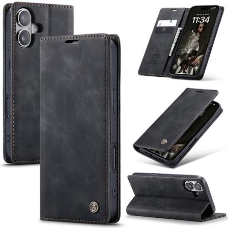 CaseMe Slim Pungetui iPhone 16 Sort