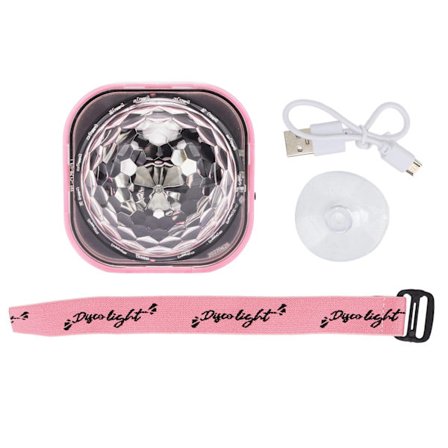 Fargerikt RGB Armbånd med Ambient Lys Ball for Bil KTV Bryllup Rosa Skall