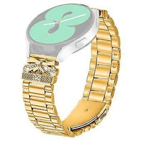 Ersättningsarmband Kompatibelt för Garmin Forerunner 55 / Venu Fjäril Strass Dekor Metall Klockarmband (Guld)