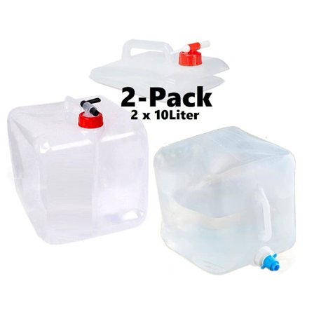 Utendørs vanntank 10L Bærbar Sammenleggbar med Kran 2-Pakning [YJD]