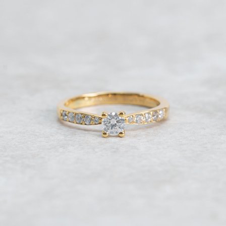 Veronika, 18K Gelbgold : Diamanten - Laborgezüchtet, Karat - 0.30 kt