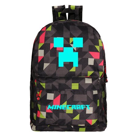 Minecraft ryggsäck studentryggsäck Rött rutmönster ~ 2 nattglöd