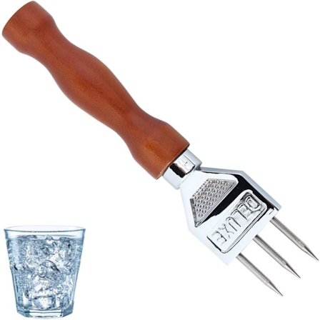 Ice Chisel Pick Rostfritt stål Ice Chisel med Trähandtag Borttagning Pick Chipper Ice Crusher Köksredskap Ice Barware Bartender Tool Bar Acce