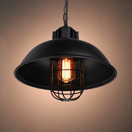 Vintage takpendel Justerbar hängande lampa Metall inomhus Kronljuskrona - 1 st Svart