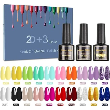 UV-nagellack, 23-delars UV-gelnagellack Shellac-set med baslack 10 ml