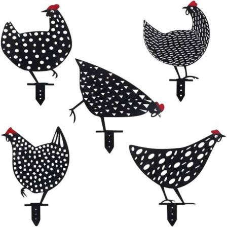 5 kpl: Kana-pihakoristeet, koristeelliset puutarhaonnenkanat, kana