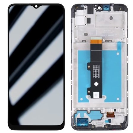 Original Motorola E20 LCD-skärm + pekglas - MOTOROLA - Moto E20 - Grå - Integrerad kabel