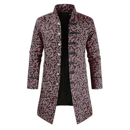 Uformell trykket lang jakke frakk yttertøy for menn