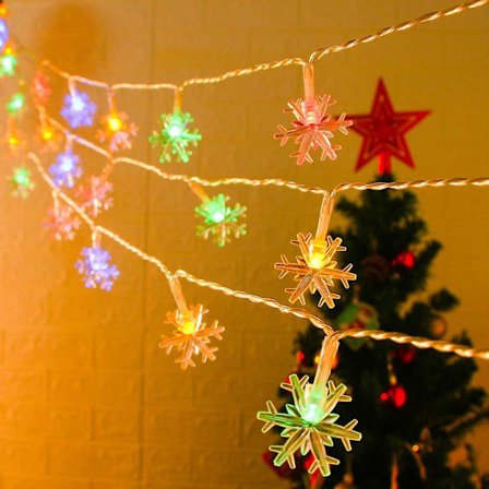 Joulu lumikide valot 10 jalkaa 20 Led paristokäyttöinen lumikide valosarja talvi keiju valot iloinen joulukoriste