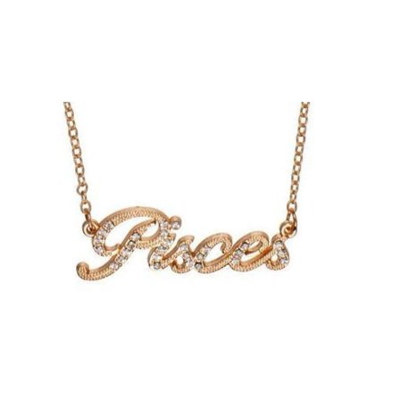 Guld Halsband med Stjärntecken: Fiskarna = Pisces