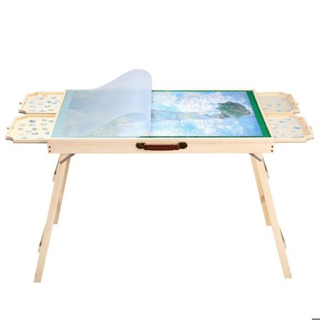 Puzzle-Duoku-1500 Brikker-Puslespilbræt 86,5 x 63,5 cm-med Foldbare Fødder-4 Skuffer og Dække-Familie