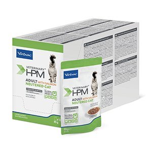 Virbac HPM Adult Cat Neutered Salmon, Vådfoder 12x85g