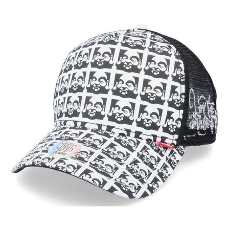 Djinns - Vit trucker Keps - Hft Buddha Allover Black/White Trucker @ Hatstore