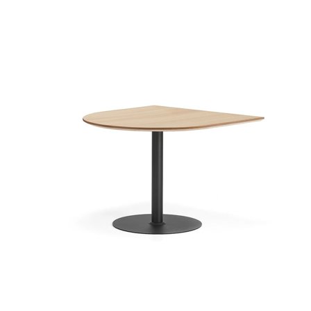 Bord METRIC, halvoval, L1000 B1000 H720 mm, svart/eik