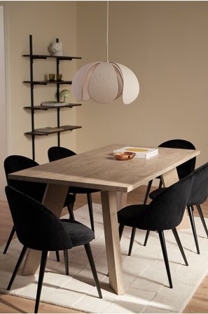 &Home - Country spisegruppe med 1 bord + 6 stoler - Hvit - Spisegrupper - Fra Homeroom