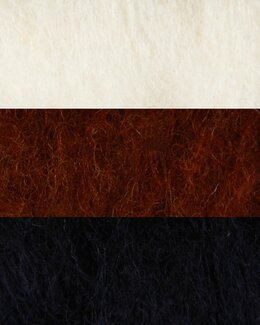 Kardad ull 3-pack Natur/svart