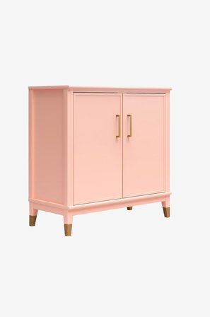 Dorel Home - Skab med 2 døre i Mdf Westerleigh - Rød - Kommoder - Fra Homeroom