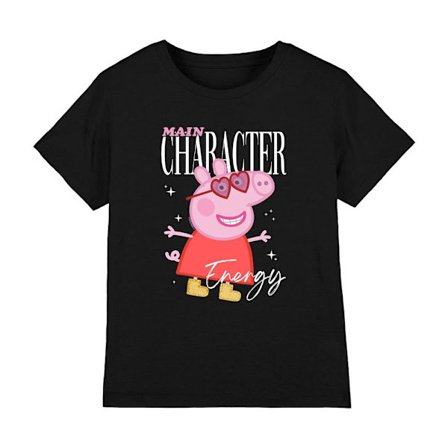 Greta Gris Flickor Huvudkaraktär T-Shirt 5-6 År Svart