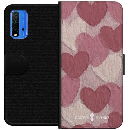 Kompatibel Tegnebogsetui til Xiaomi Xiaomi Redmi Note 9 4G Cactus and Friends - Blush Paper Hearts