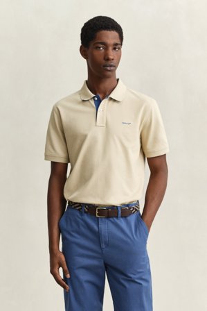 GANT Herren Kontrast Piqué Poloshirt (L) Beige