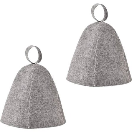 2 stk. Filt Saunahue til Mænd og Kvinder Åndbar Badehætte W