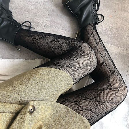 2024 Nya Dubbelbokstäver Cc Transparenta Tunna Strumpbyxor Fisknätstrumpor Sexiga Strumpor Strumpbyxor Festklubb