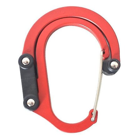 Rød D-formet roterende karabinhage