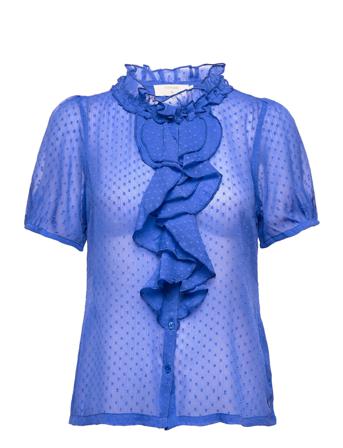 Crliba Ss Blouse Blue Cream