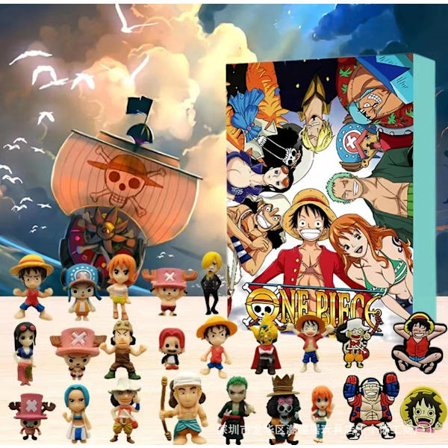 One Piece Actionfigur Modellleketøy Julekalender 2024 24 Dager Nedtelling Blind Box Overraskelsesgaver