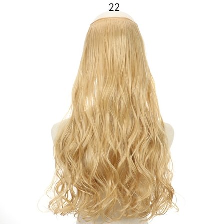 MERISIHAIR Long No Clips Invisible Wire Hair Extensions 16 22 32" Syntetiskt Vågigt Svart Brun One Piece Hairpiece Hårförlängning