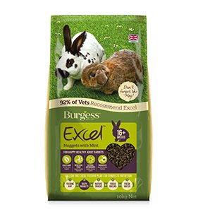 Burgess Excel 10 kg, Fuldfoder til Voksne Kaniner, Perfekt til Daglig Fodring