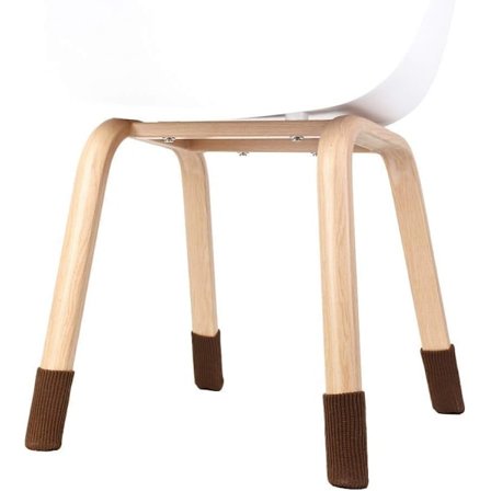 Strikket benbeskytter - Gulvbeskyttere for stoler for å unngå riper, møbelsokker for enkel flytting og redusert støy, svart