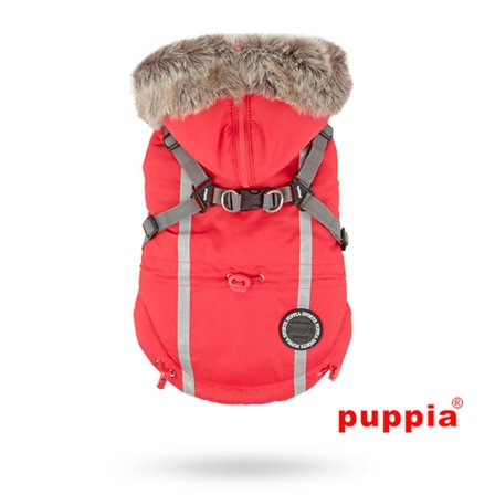 Puppia - Clark - Rød - Klassiske hundeseler, step-in, jacket seler, trekkseler, vinterseler & Y-seler på Doggie.no