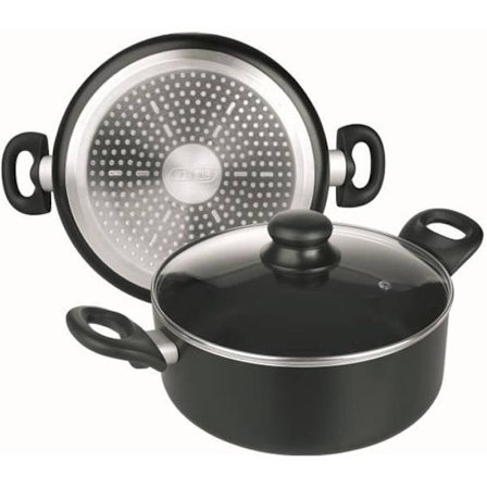 IBILI - Kastrull med glaslock, aluminium, 20 cm, non-stick, induktionskompatibel