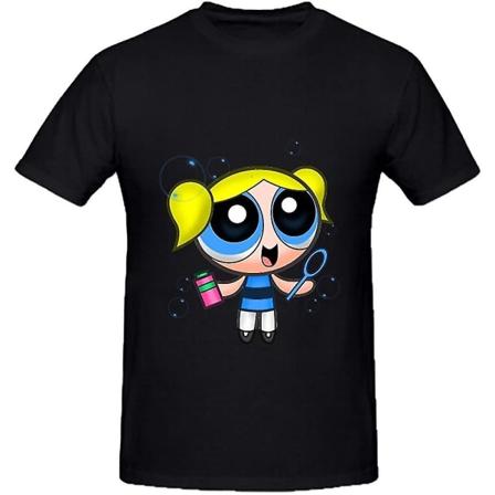 Freddy Printed Short Sleeve Bubbles And The Powerpuff Girls Svart T-shirt herr med rund hals S
