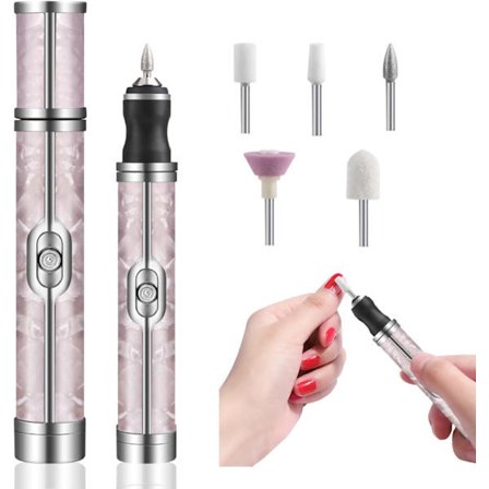 Elektrisk Neglefil til Tykke Tånegle, Neglesliber med 5 Udskiftningshoveder, Professionel 4-Hastigheds Elektrisk Tåneglefil, Kan Tilpasses til 