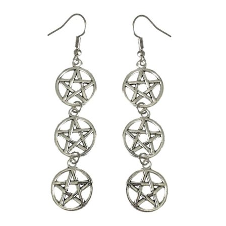Earrings - Pentagram - Triple
