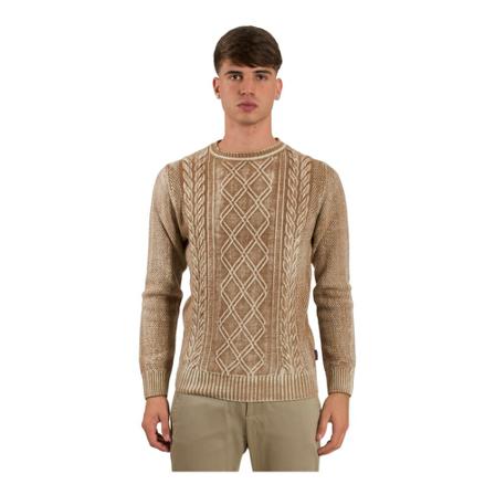 Bob, Round-neck Knitwear Bruin, Heren, Maat:L