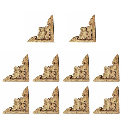 10 st Carvade Oomålade Europeiska Trä Möbel Fönsterhörn Trä Applikation Onlay Träfigurer Orn
